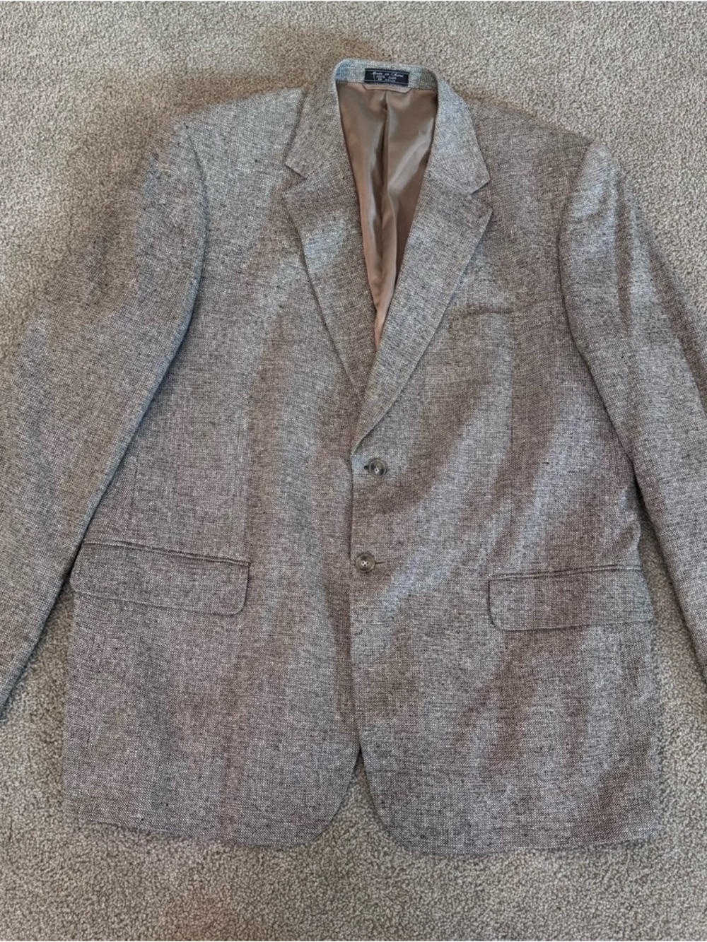 100% Silk Mens Blazer Suit Jacket Tweed Sport Coat 46R